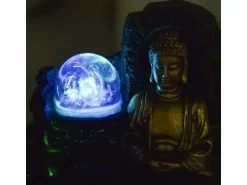 Zen Arôme Pequeña fuente de resina de interior con Buda Theravada de LED
