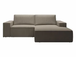 Online Pequeño Sofá cama rinconera derecha de pana beige AMELIA Sofá - 3 Plazas