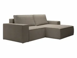Online Pequeño Sofá cama rinconera derecha de pana beige AMELIA Sofá - 3 Plazas