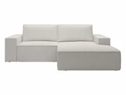 Vente-unique Pequeño Sofá cama rinconera derecha de pana AMELIA