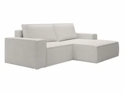 Vente-unique Pequeño Sofá cama rinconera derecha de pana AMELIA