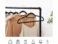 Online Perchas de terciopelo Valora (50 unidades) con ganchos giratorios Negro