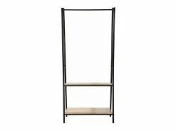 Calicosy Perchero 2 baldas estilo industrial - y efecto madera Negro