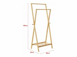 New Helloshop26 Perchero 150 x 60 x 42 cm bambú 03_0008139 Marru00f3n