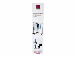 5five Perchero Auxiliar Doble con Barra Giratoria y Ruedas 162x168 cm