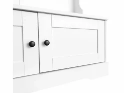 Outlet OKWISH Perchero con 4 ganchos y 2 puertas de almacenamiento – Para recibidores y pasillos Blanco