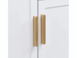 OKWISH Perchero con 2 puertas y 1 cajón de almacenaje, tiradores y patas dorados