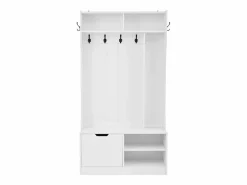 Clearance OKWISH Perchero con 1 puerta, 4 compartimentos abiertos y 6 ganchos Blanco