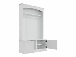 Perchero de 2 puertas - Guardarropa con barra y estantes abiertos - Estantes regulables Armario De Entrada