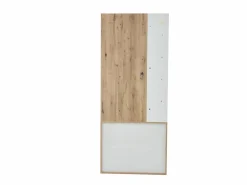 Outlet Perchero blanco y natural con ganchos y estantes de almacenamiento, 2 puertas – Para recibidores y pasillos Armario De Entrada