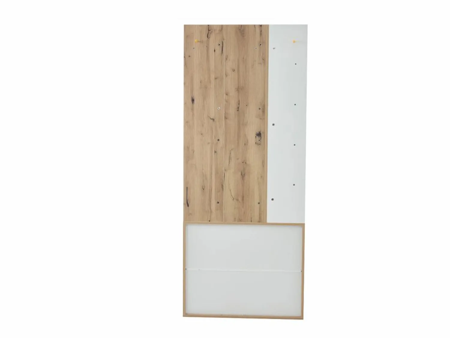 Outlet Perchero blanco y natural con ganchos y estantes de almacenamiento, 2 puertas – Para recibidores y pasillos Armario De Entrada