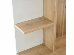 Outlet Perchero blanco y natural con ganchos y estantes de almacenamiento, 2 puertas – Para recibidores y pasillos Armario De Entrada