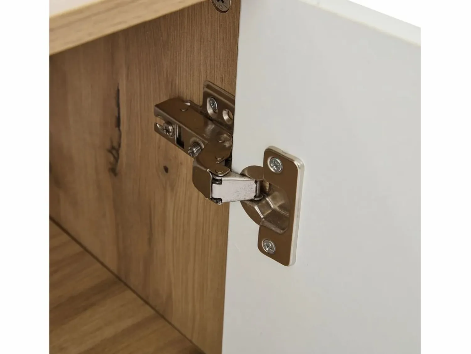 Outlet Perchero blanco y natural con ganchos y estantes de almacenamiento, 2 puertas – Para recibidores y pasillos Armario De Entrada