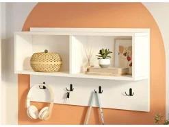 Venprodin Perchero Brian Guardarropa Con Estante - - 92 Cm Blanco