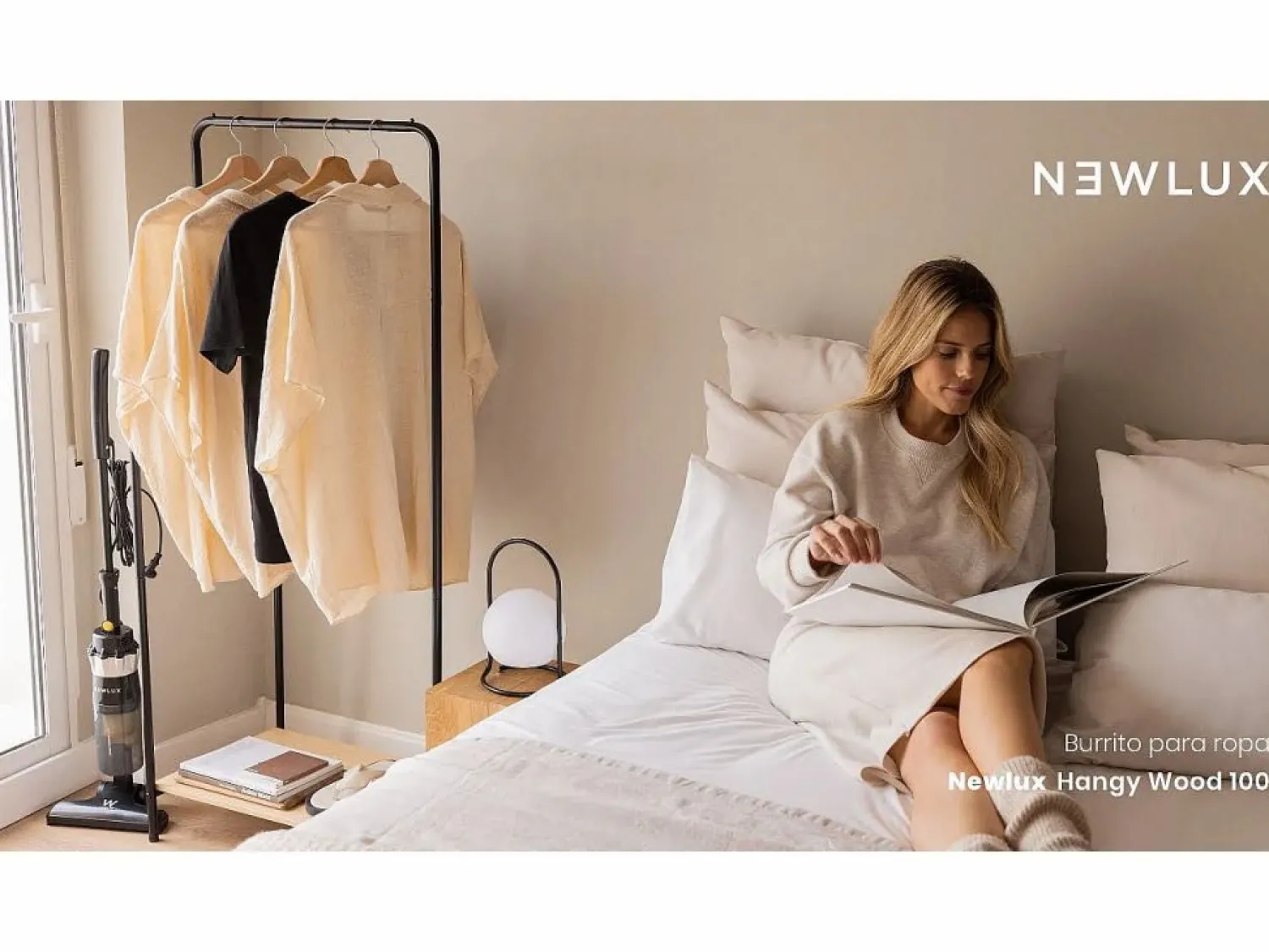 Online Perchero Burro Hangy Wood 100 - Newlux Burro Para Ropa