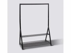 New Perchero Burro Artemis Barra y 2 Estantes 121x167 cm Burro Para Ropa