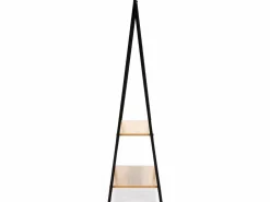 Online Perchero Carla 2 estantes 1 barra, color roble/negro, 150 cm altura Perchero