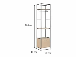 Perchero cerrado de madera y metal W50 x H200 cm JUNIO