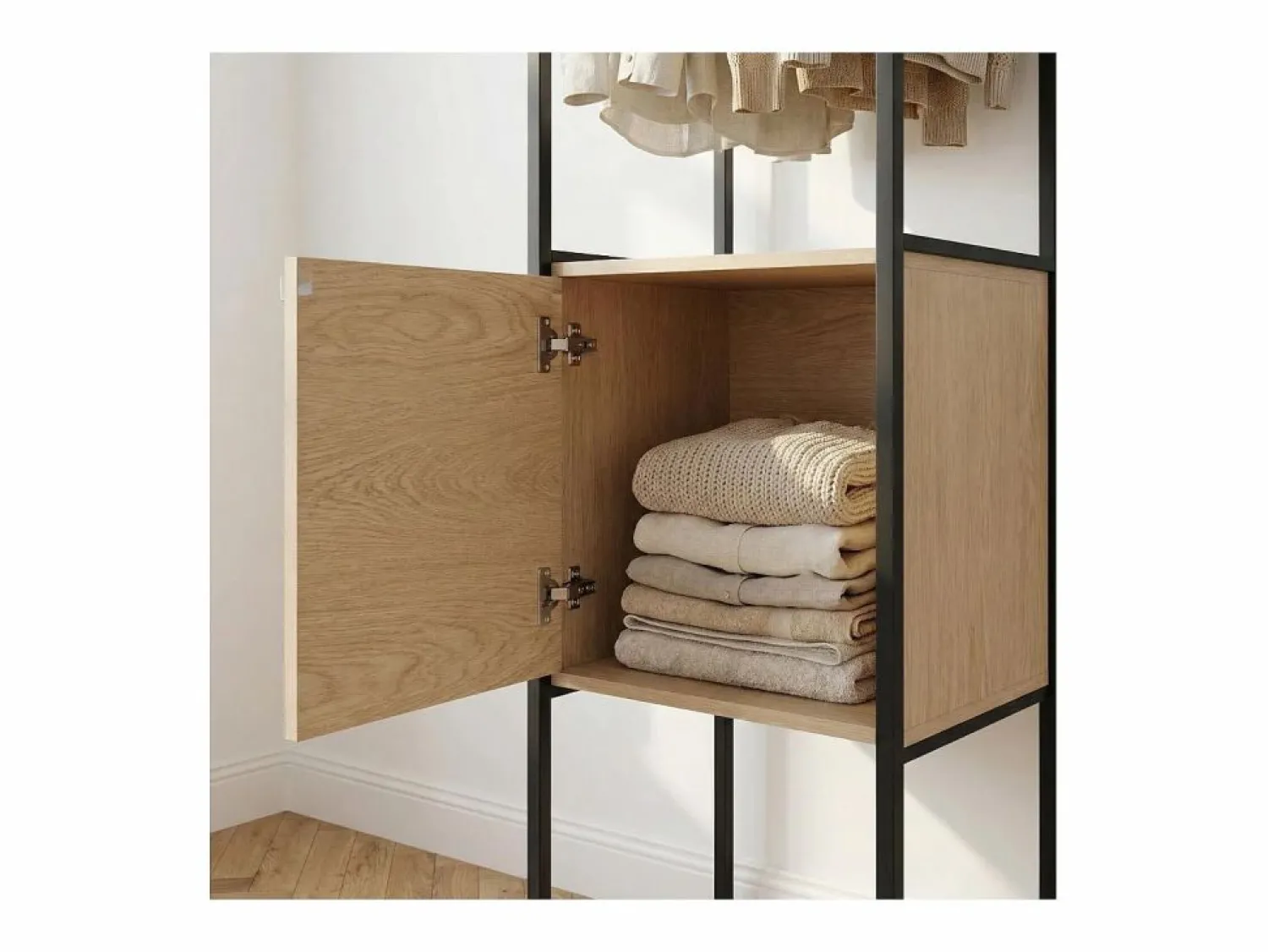 Perchero cerrado de madera y metal W50 x H200 cm JUNIO
