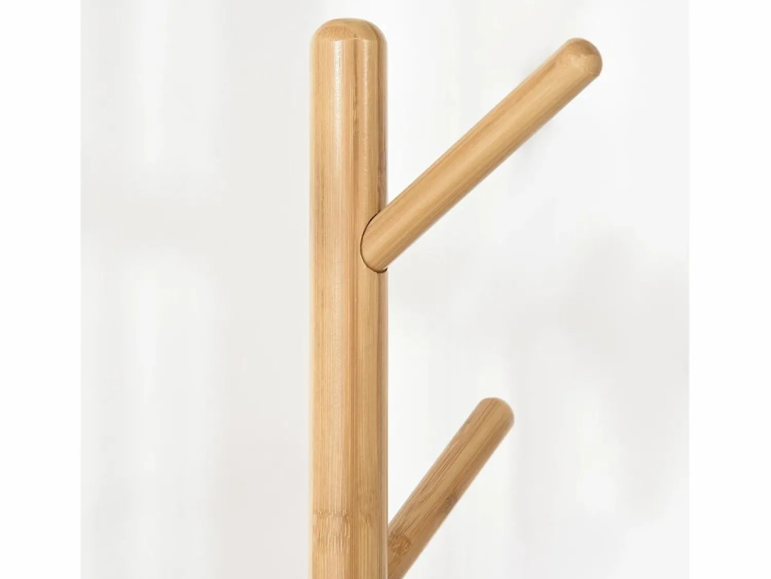 Sale Perchero con mesa auxiliar, madera, blanco y natural (39,5x39,5x171 cm) Perchero