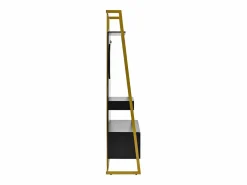 Clearance Perchero con zapatero de dos puertas, ganchos metálicos y espejo - y dorado Perchero