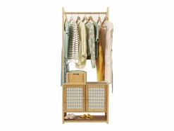 Hot Fativo Perchero de bambú, perchero resistente con patas, 53x31,5x168cm Marru00f3n