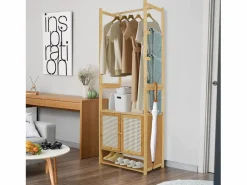 Hot Fativo Perchero de bambú, perchero resistente con patas, 53x31,5x168cm Marru00f3n