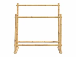 Hot Perchero de bambú 100x30x100 cm con 2 barras para colgar, estable, duradero y multifuncional Color natural claro