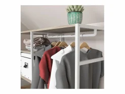 Outlet Perchero de buhardilla KADRA 100x85cm con armario y estantes Burro Para Ropa