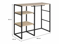 Perchero de buhardilla KADRA 100x85cm con armario y estantes