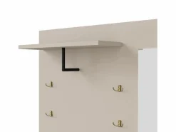 Discount OKWISH Perchero de entrada con banco para zapatos y espejo, espacio de almacenamiento - Beige Gris Gris claro