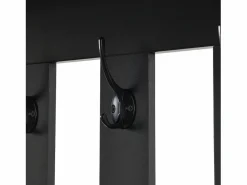 New OKWISH Perchero de entrada con banco acolchado, 4 ganchos y espacio de almacenamiento Negro