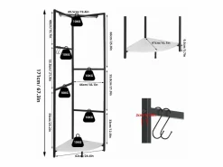 Best Perchero de esquina con patas para ropa, con estante para entrada, guardarropa, dormitorio, sala de estar, hogar, 62 x 46 x 171 cm Burro Para Ropa
