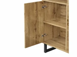 Perchero de madera - Armario de 2 cajones y 3 puertas - Almacenamiento abierto