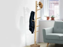 Discount Vente-unique Perchero de madera de teca - Color: natural - LIPALIA Color natural claro