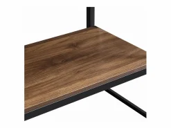 Helloshop26 Perchero de metal y MDF 180 x 120 x 40 cm efecto nogal 03_0008134