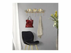 Sale Perchero de Pared Hoja 8, Oro, 66,2x6x26,3 cm, Kendra Home Dorado