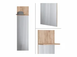 Vicco Perchero de pared roble dorado 36x21.6x135 siri