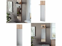 Vicco Perchero de pared roble dorado 36x21.6x135 siri