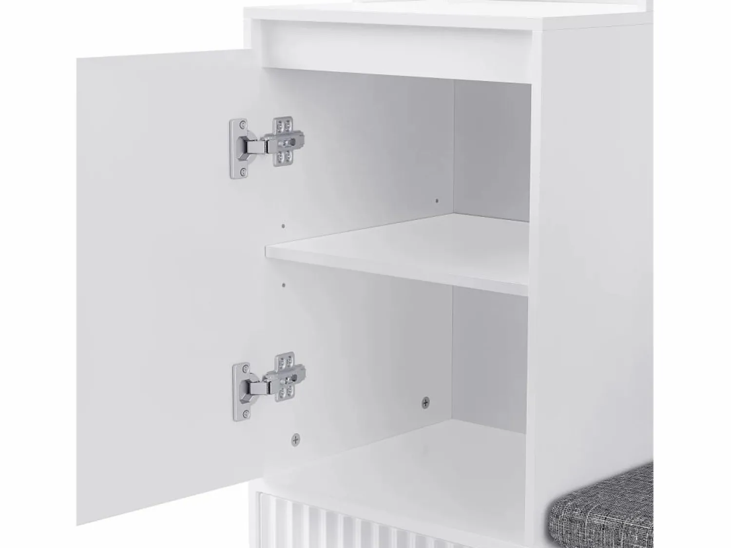 Sale OKWISH Perchero de pasillo con banco tapizado, 4 ganchos, 2 cajones - - 100x35x180 cm Blanco