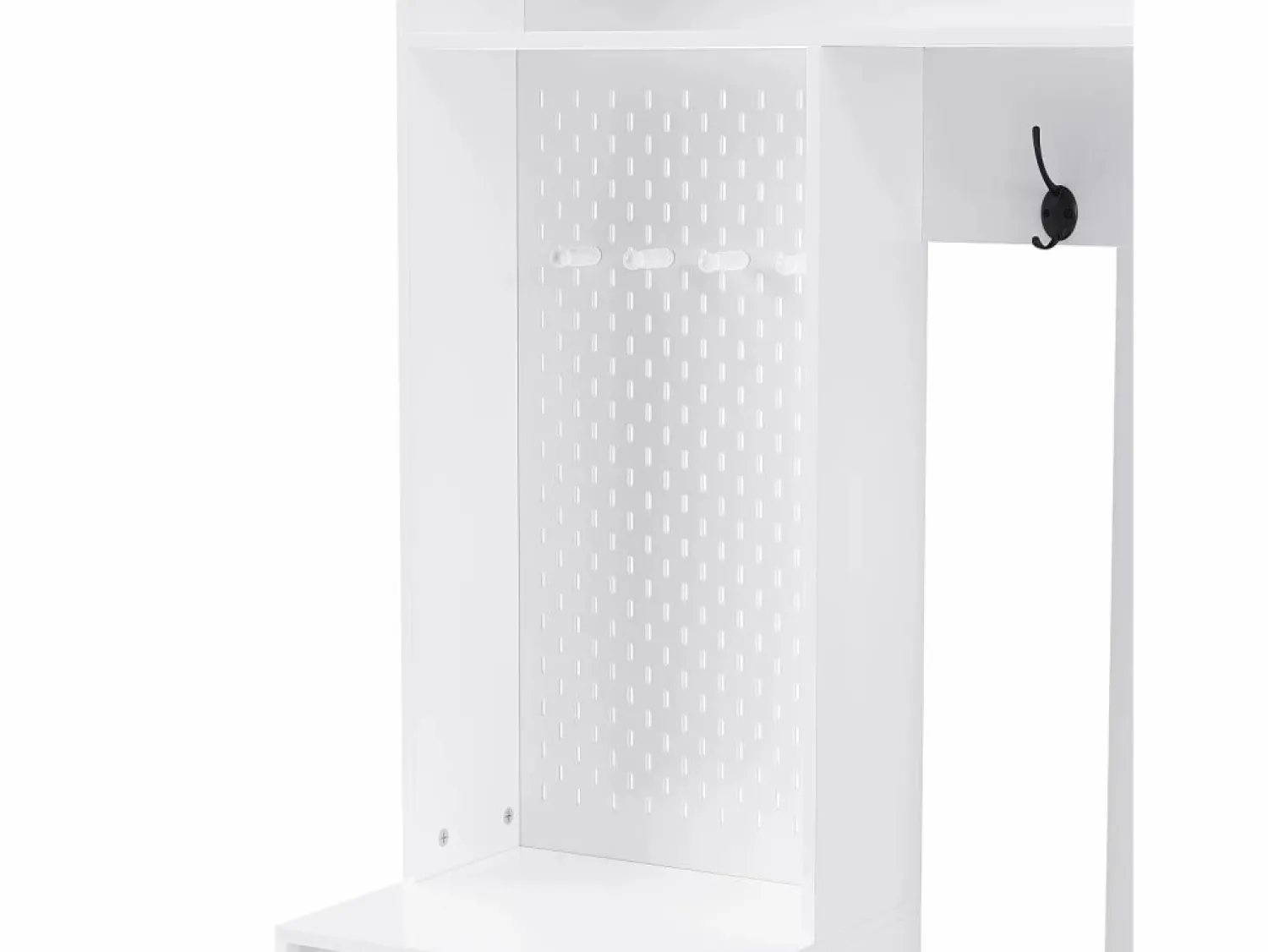 Sale OKWISH Perchero de pasillo con banco tapizado, 4 ganchos, 2 cajones - - 100x35x180 cm Blanco