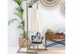 Made In Meubles Perchero de ratán con estante Rattan - Estilo bohemio y vintage -