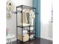 Perchero de ropa acero y textil no tejido 87x44x158 cm ES824286