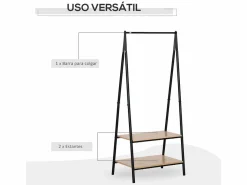 Clearance Homcom Perchero de ropa 64x42.5x149 cm Negro