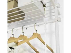 Sobuy Perchero de Ropa Telescópico Altura Ajustable 233-300 cm,Perchero Extensible con 1 Barras y 3 baldas KLS07-W ES