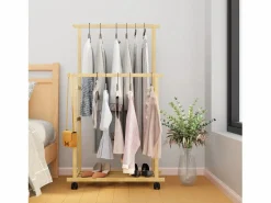 Fativo Perchero doble - L80 cm H160 cm - Bambú Marru00f3n