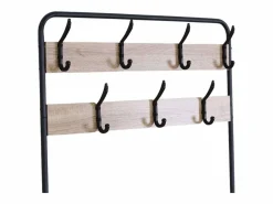Outlet Perchero entrada 2 baldas 7 colgadores roble cambrian negro 80x170x30 cm Armario De Entrada