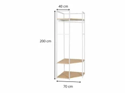 Sale Perchero esquinero de madera y metal JUNE 70x200cm Armario Abierto, Vestidor