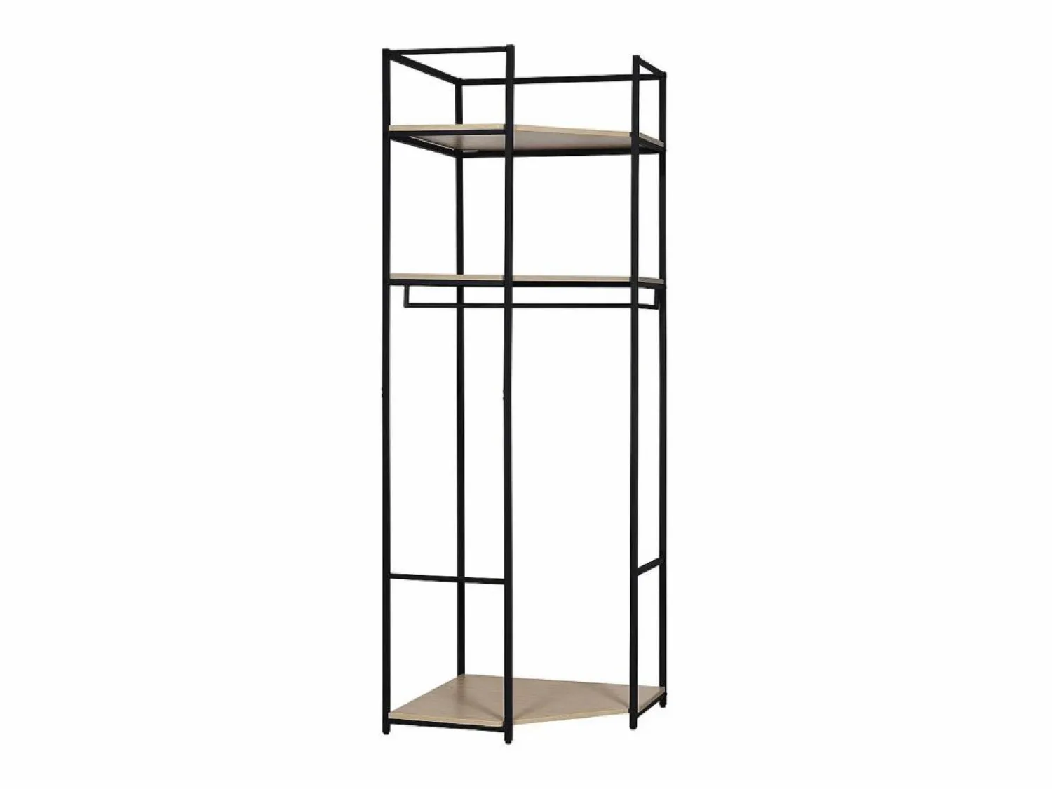 New Perchero esquinero de madera y metal JUNE 70x200cm Negro
