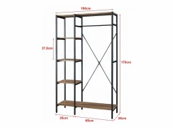Best Perchero Hvidovre 170 x 100 x 35 cm efecto madera 03_0008135 Burro Para Ropa